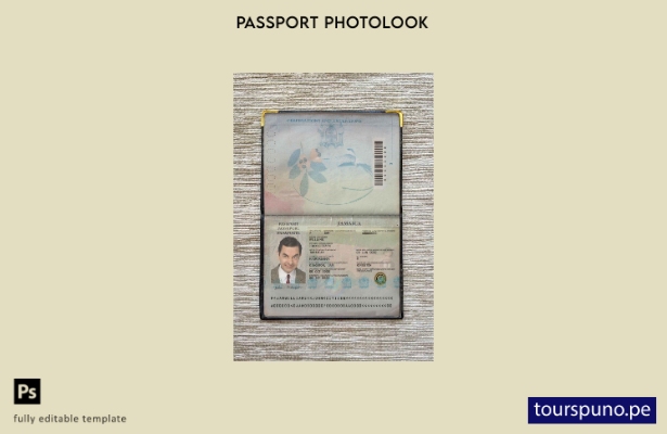 Plantilla de aspecto fotográfico del pase de Jamaica lista para imprimir
